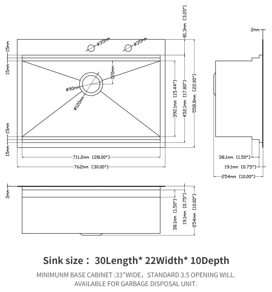 Stainless Steel 30 in. Single Bowl Drop-In Kitchen Sink with Workstation