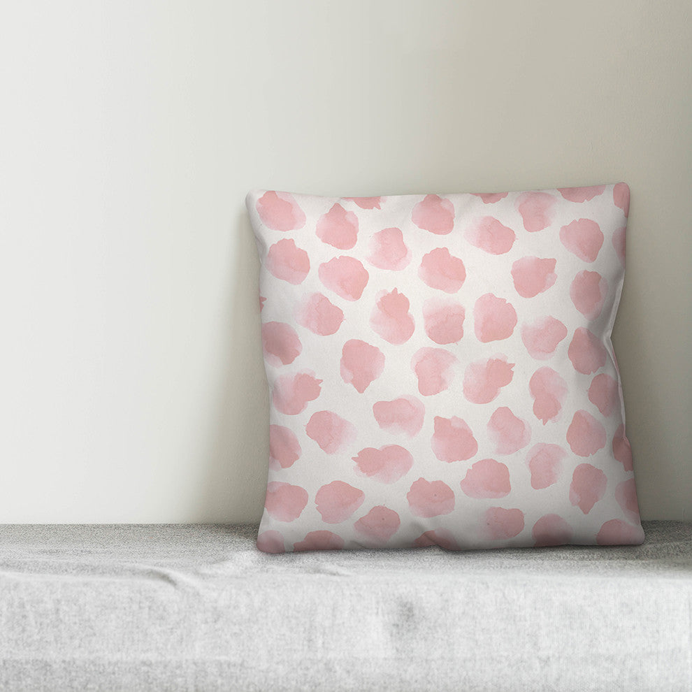 Pink Watercolor Dots 20x20 Throw Pillow