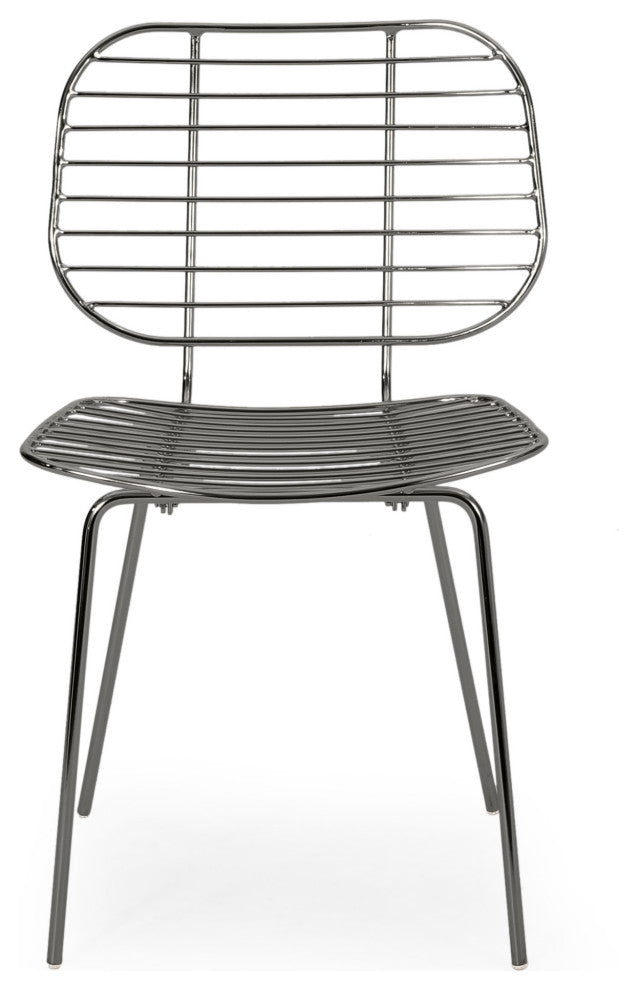 Alice Modern Glam Iron Dining Chair, Gunmetal