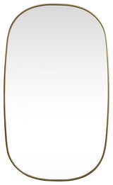 Home Living Metal Frame Oval Mirror 36x60 Inch, Brass