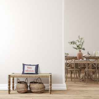 Happy Halloween Ticking Accent Pillow, Navy, 14"x20"