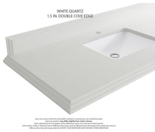 Elizabeth Oak 60" Single Sink Vanity, White 1.5" White Quartz