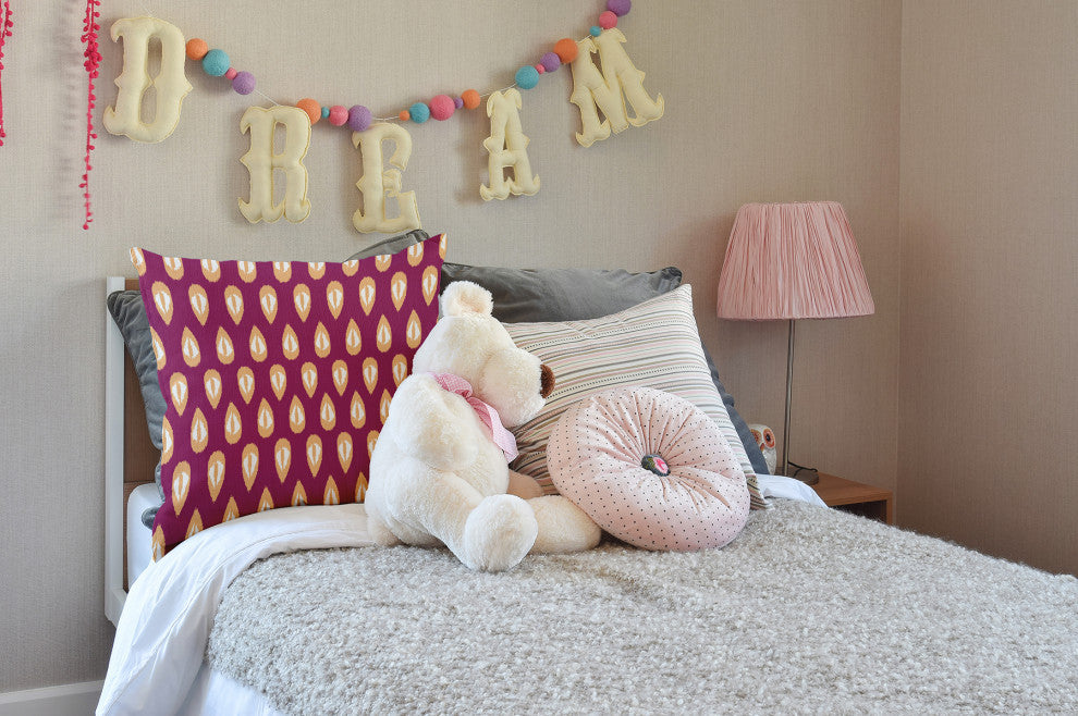 18" x 18" Ikat Tears Decorative Throw Pillow, Dusty Rose