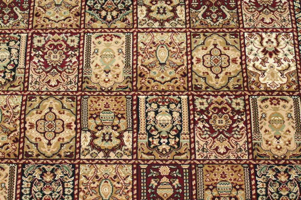 7'x10' Modern Burgundy Traditional Living Room Area Rug