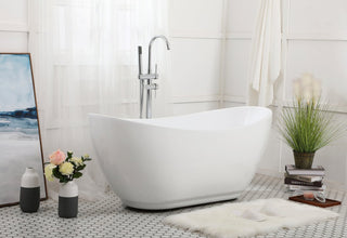 Issac 62" Soaking Bathtub, Glossy White