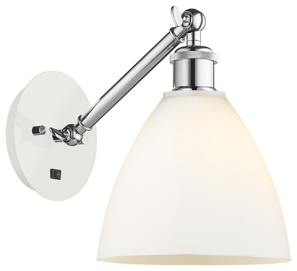 Innovations 317-1W-WPC-GBD-751 1-Light Sconce, White and Polished Chrome