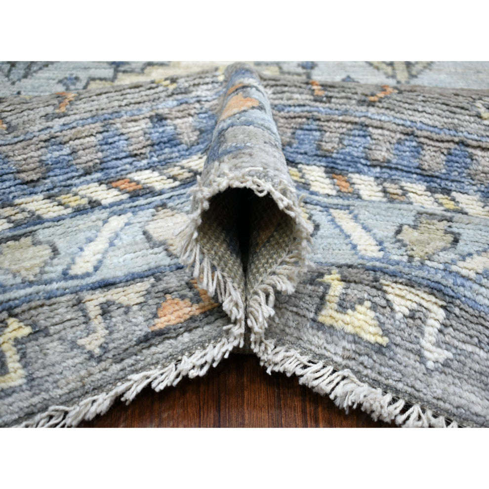 Light Gray, Anatolian Village Inspired Hand Knotted Oriental Rug, 8'0"x9'10"
