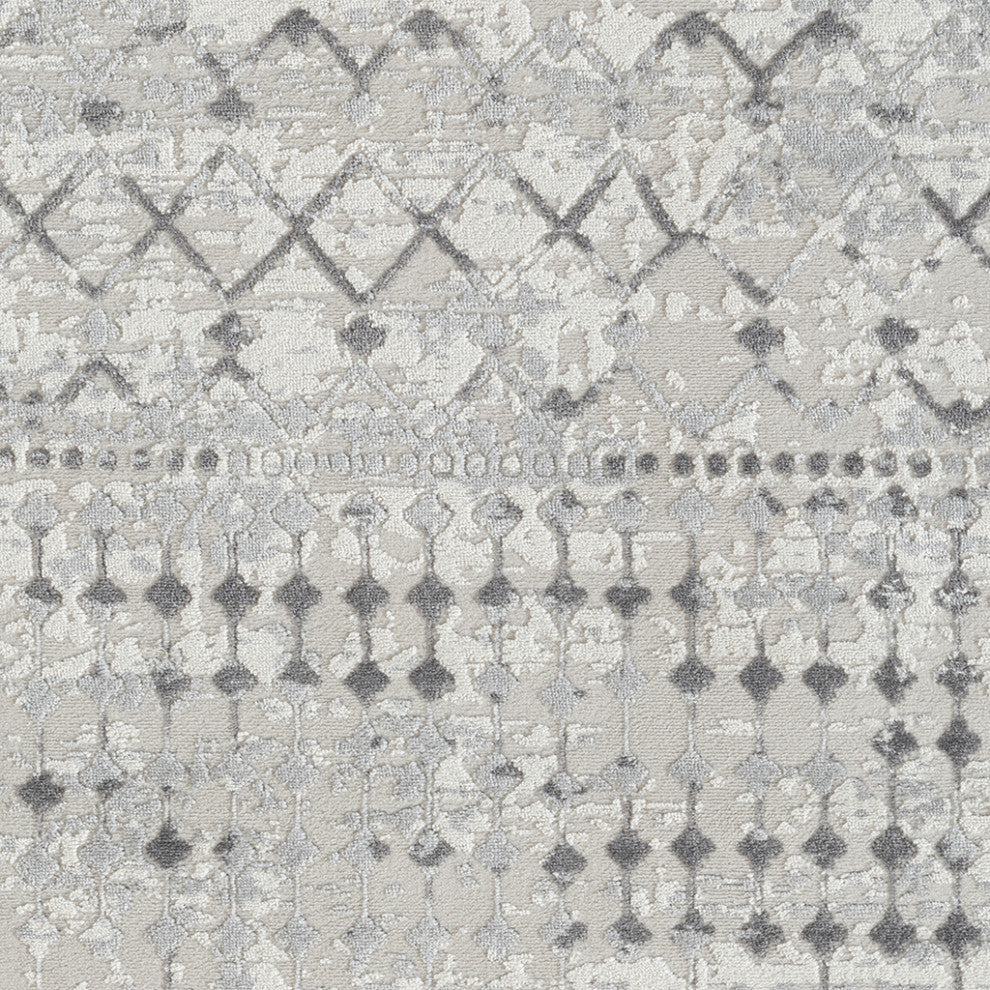 Hannah Moroccan Area Rug/Runner, Cream White, 5' x 7'