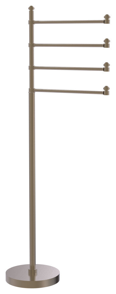 Southbeach Free Standing 4 Pivoting Swing Arm Towel Stand, Antique Pewter
