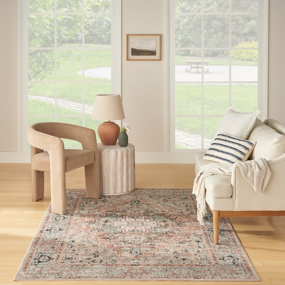Nourison Washable Decor 5'3" x 7' Peach Vintage Indoor Rug
