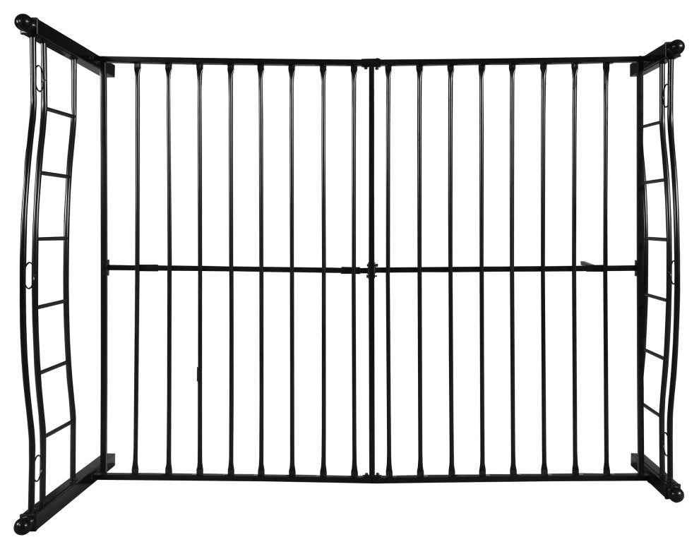 Hallie Contemporary Iron King Bed Frame, Flat Black