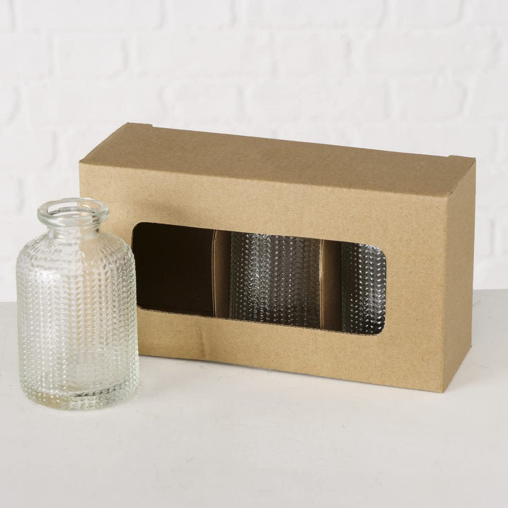 Herring Bone Mini Bottle Vases