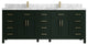 Cambridge 84 Double Sink Bath Vanity in Dark Forest Green 2" Carrara Marble