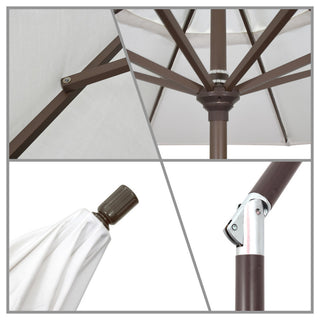 9' Bronze Push-Button Tilt Crank Aluminum Umbrella, Sunset Olefin