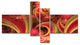 Pink Symmetrical Fractal Pattern, Floral Canvas Art Print, 60"x32", 4 panels