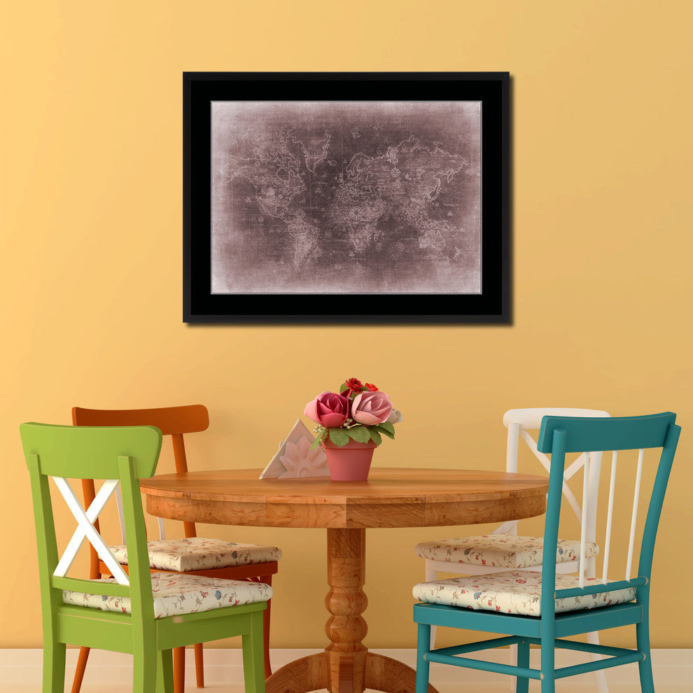 Ancient World Vintage Vivid Sepia Map Canvas, 16"x21"