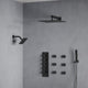 Dual Heads 16" Thermostatic Shower System With Hand Shower, Matte Black