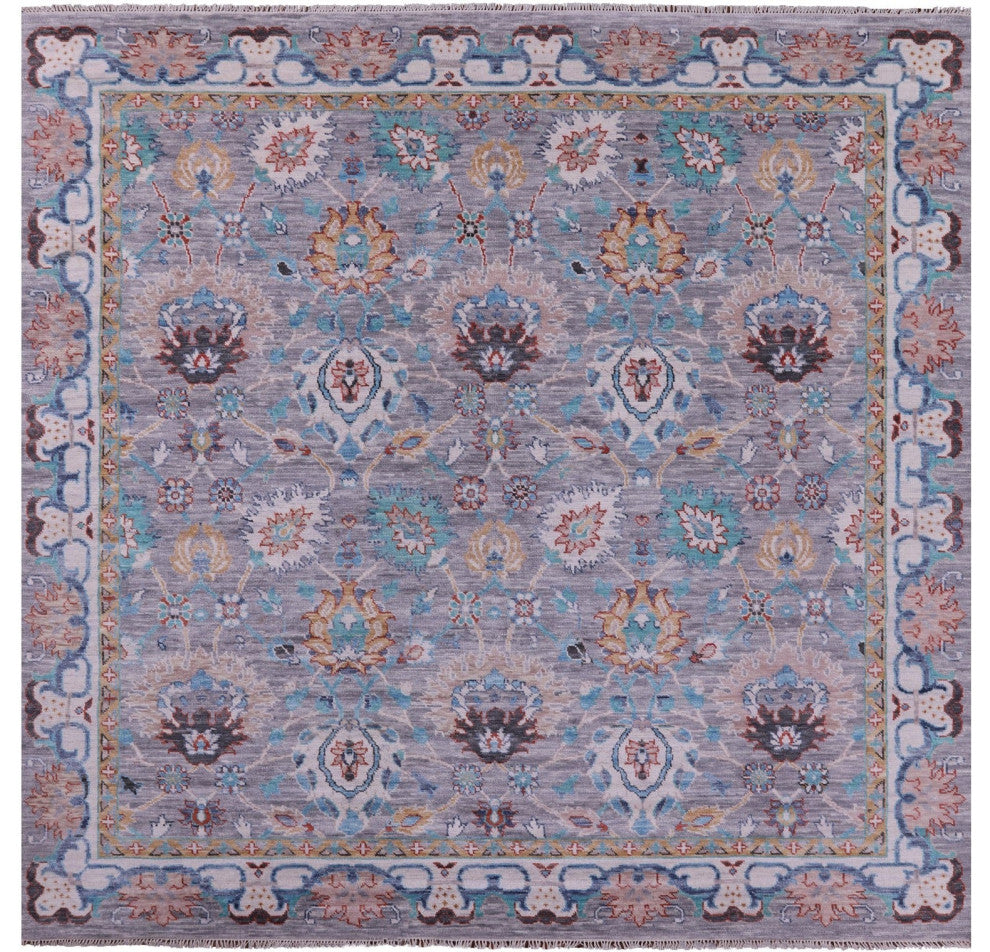 10' Square William Morris Handmade Wool Rug - Q14971