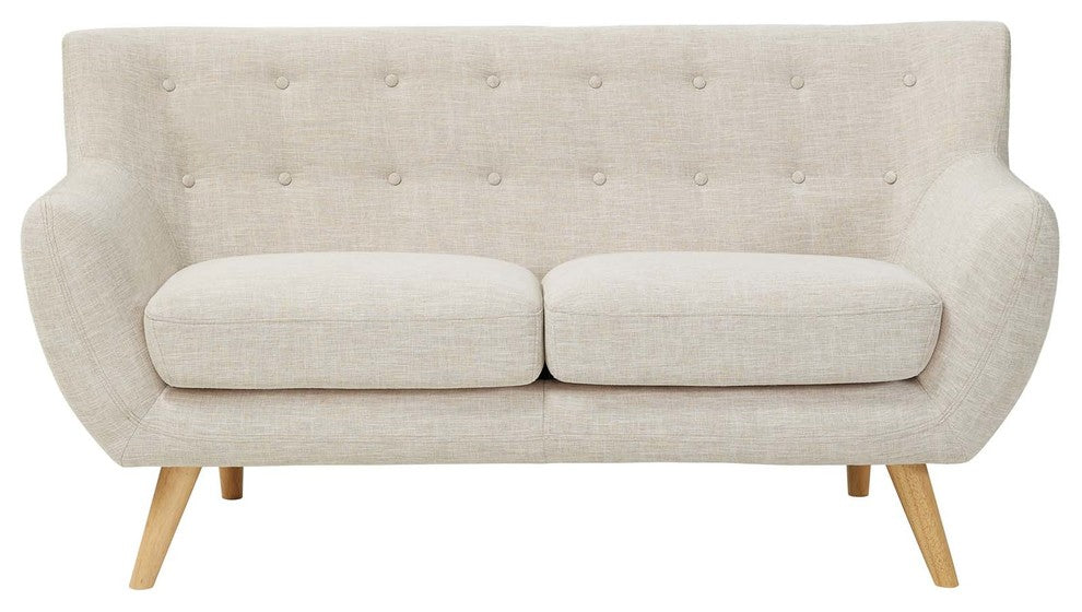 Modern Contemporary Urban Living Loveseat and Sofa Set, Beige