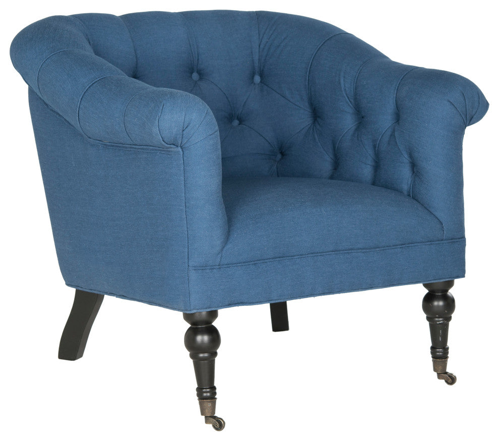 Safavieh Nicolas Club Chair, Steel Blue Linen