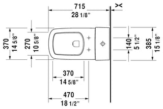 Duravit Durastyle One-Piece Toilet, Dual Flush Top Button, White