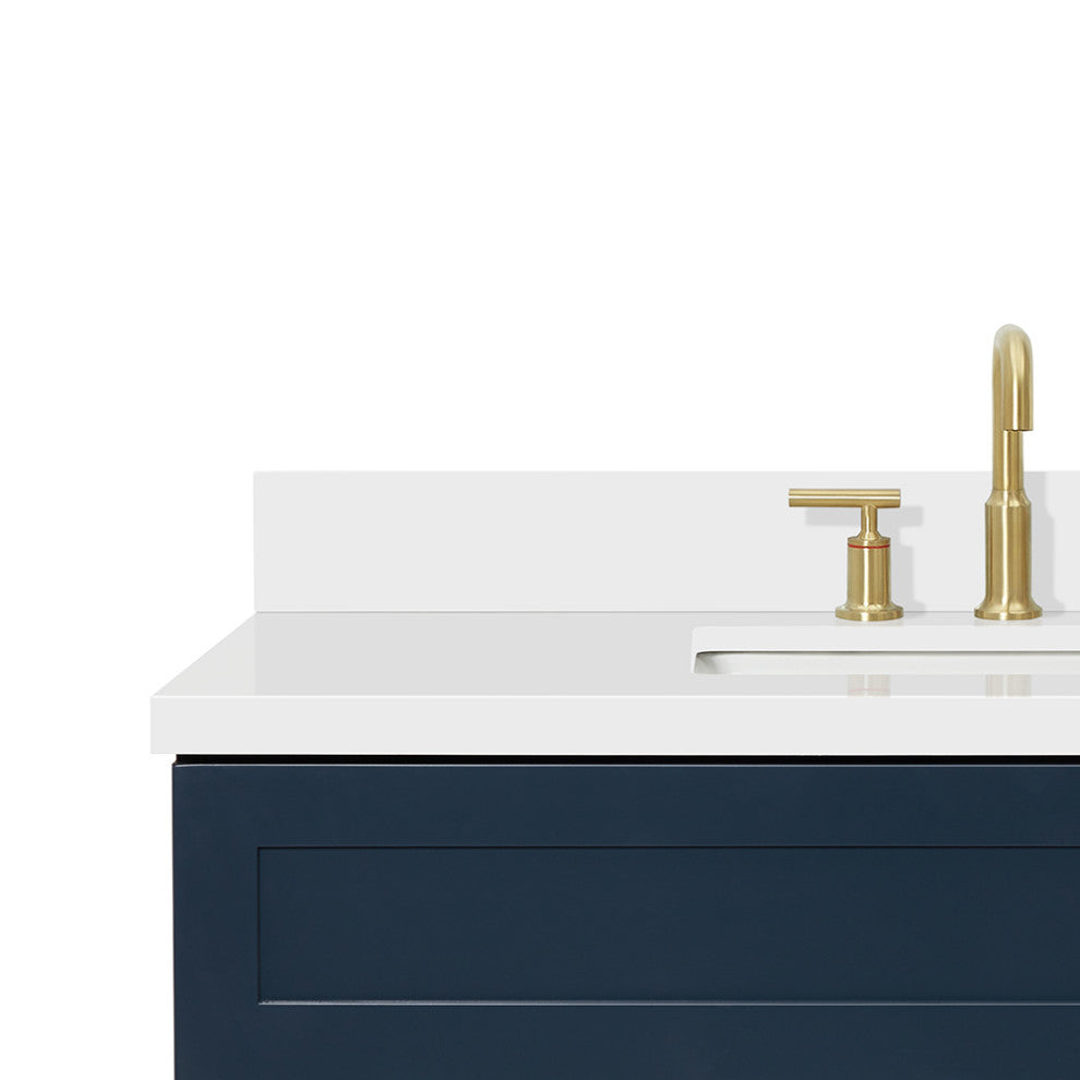 Ariel Hamlet 43" Rectangle Sink Bath Vanity, 1.5" White Quartz