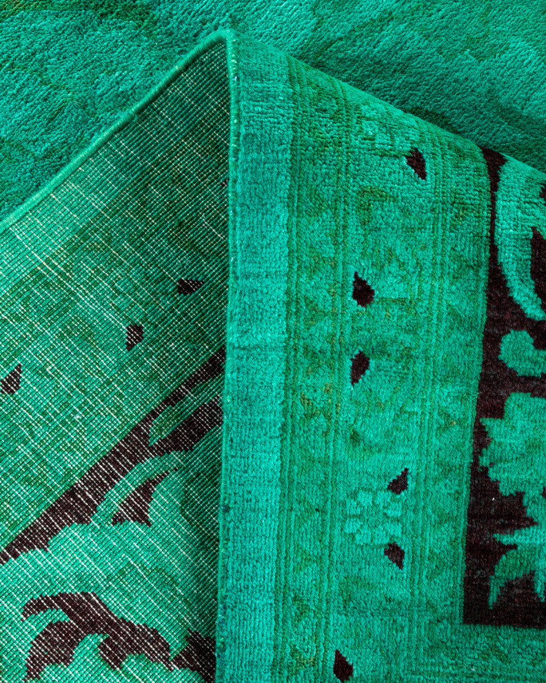 Fine Vibrance, One-of-a-Kind Hand-Knotted Area Rug Green, 9' 3" x 12' 3"