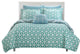 Madrid Mirador Soft Medallion Reversible 4-Piece Quilt Set, King Green