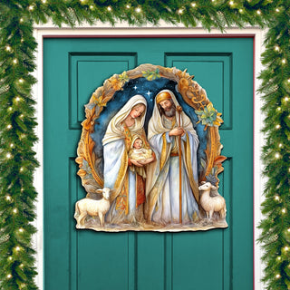Nostalgic Nativity Scene Holiday Door Decor