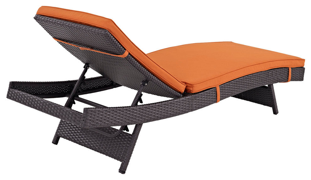 Espresso Orange Convene Chaise Outdoor Patio Set of 6