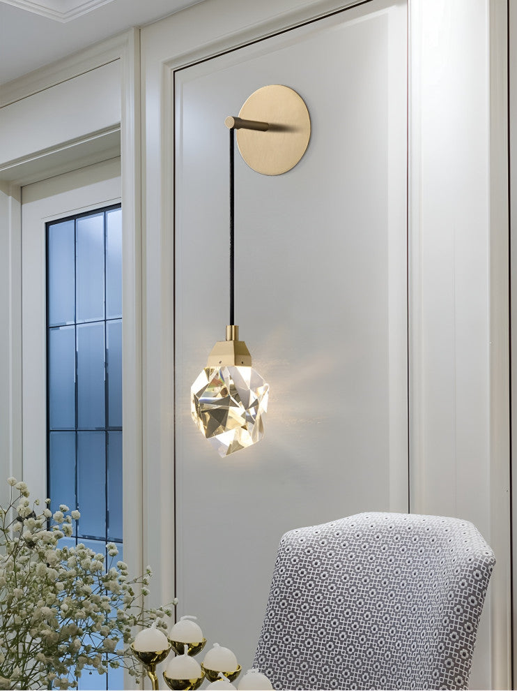 Getafe | Diamond Design Crystal Led Wall Sconce, B, Warm White