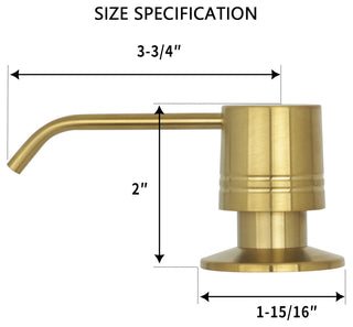 Built, Copper Soap Dispenser Refill from Top With 17oz Bottle, Brushed Gold