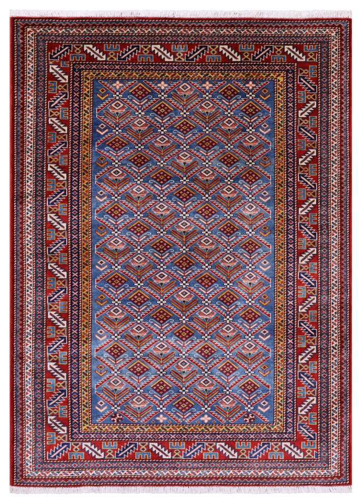 Shirvan Hand Knotted Wool Rug 4' 4" X 5' 10" Q6775