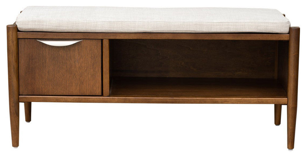 INK+IVY Arcadia Accent Bench With Storage and Upholstered Cushion