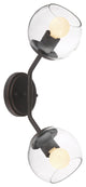 Meridian 2 Lgiht Wall Sconce, Satin Bronze