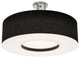 Montclair 24" LED Semi-Flush Mount, Satin Nickel Finish, Black Shade