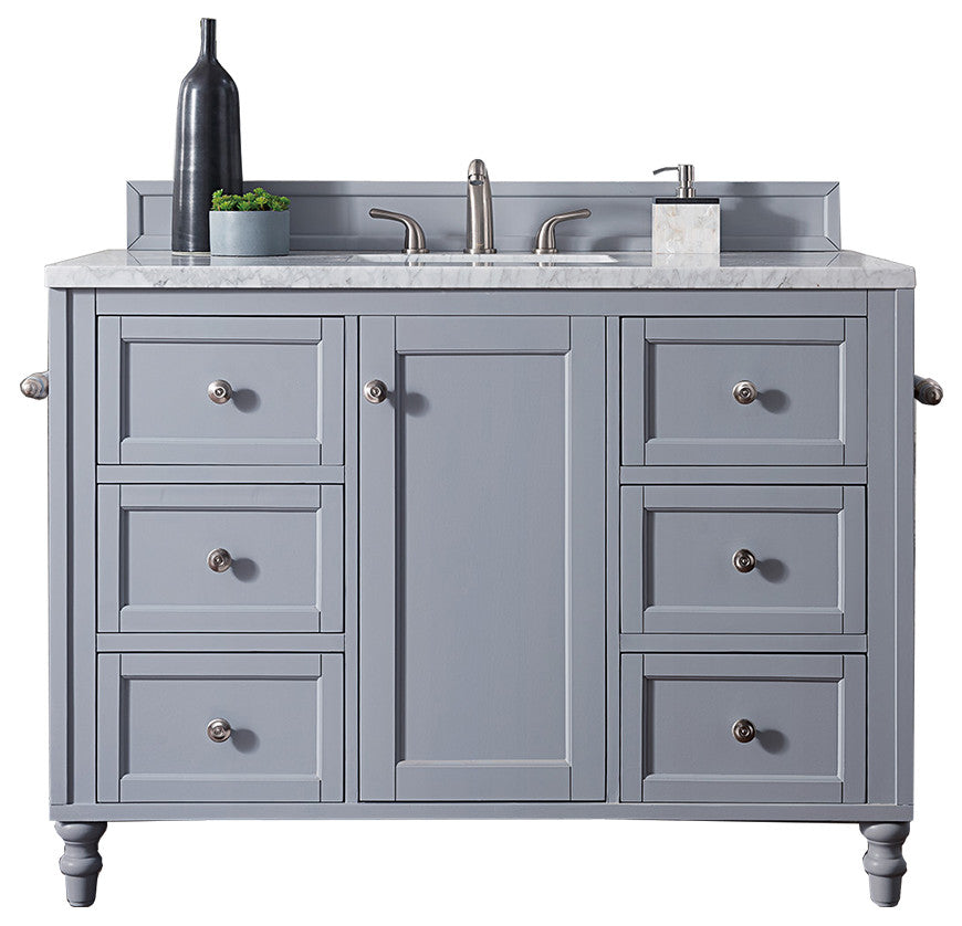 James Martin 301-V48-SL-3CAR 48" Single Vanity with Carrara Marble Top