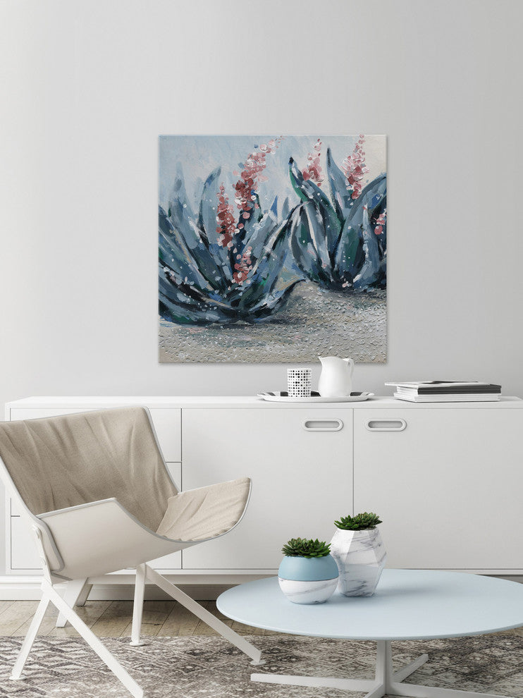 "Bluish Pink" Painting Print on Wrapped Canvas, 24"x24"