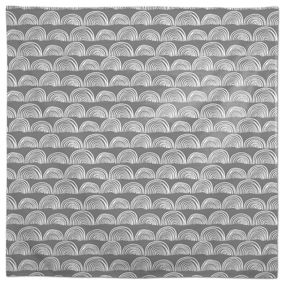 Half Circle Pattern Gray 2 58x58 Tablecloth