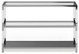 Furniture of America Jask Contemporary Glass 2-Shelf Sofa Table in Chrome