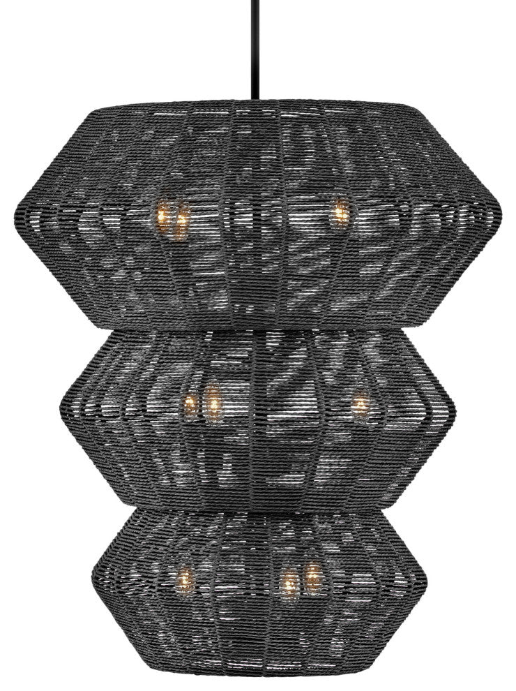 Hinkley Lighting 40388 Luca 10 Light 28"W Waterfall Chandelier - Black