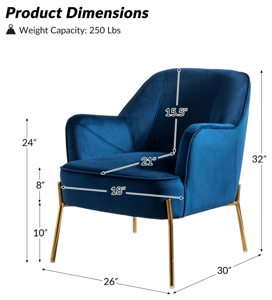 Nora Fabric Accent Chair, Navy