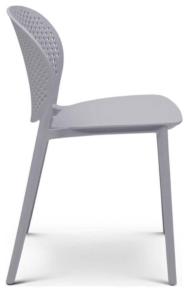 Metro Bailey Side Chair, Set of 4 Light Grey Seat