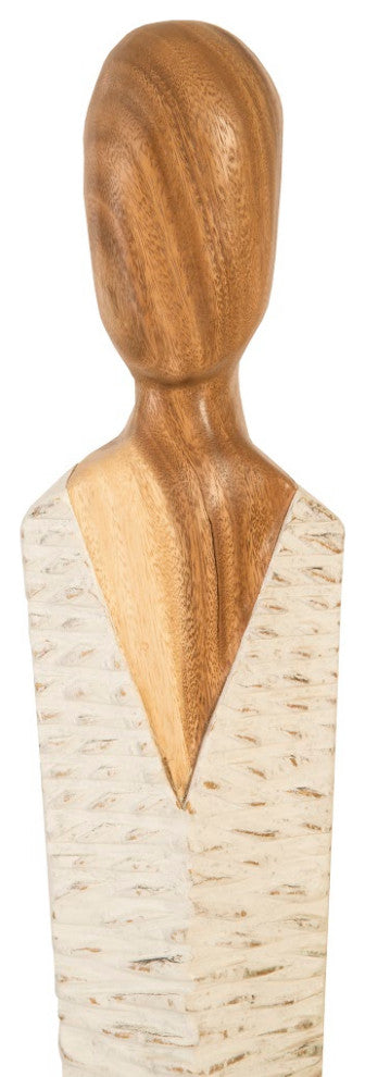 Vested Female Sculpture, Natural/White Gold, Small