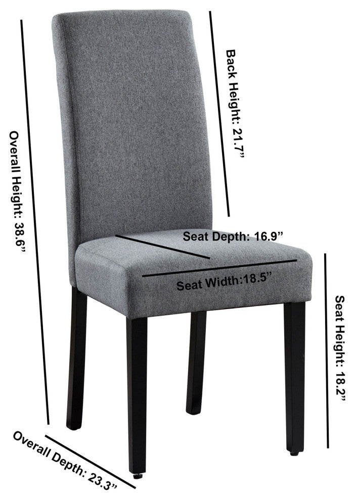 Rochefort Synthetic Leather Armless Set of 2-Pieces Dining Room Accent Chair, Gr