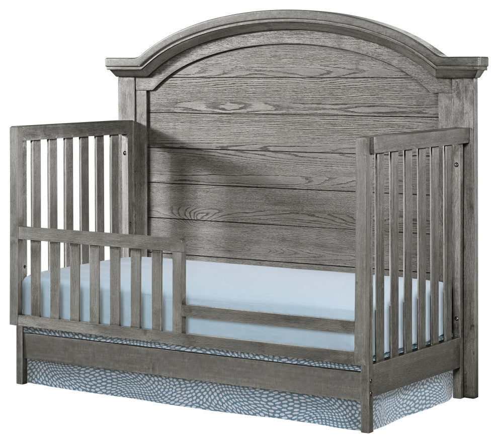 Foundry 56"W Wood Convertible Crib, Pewter