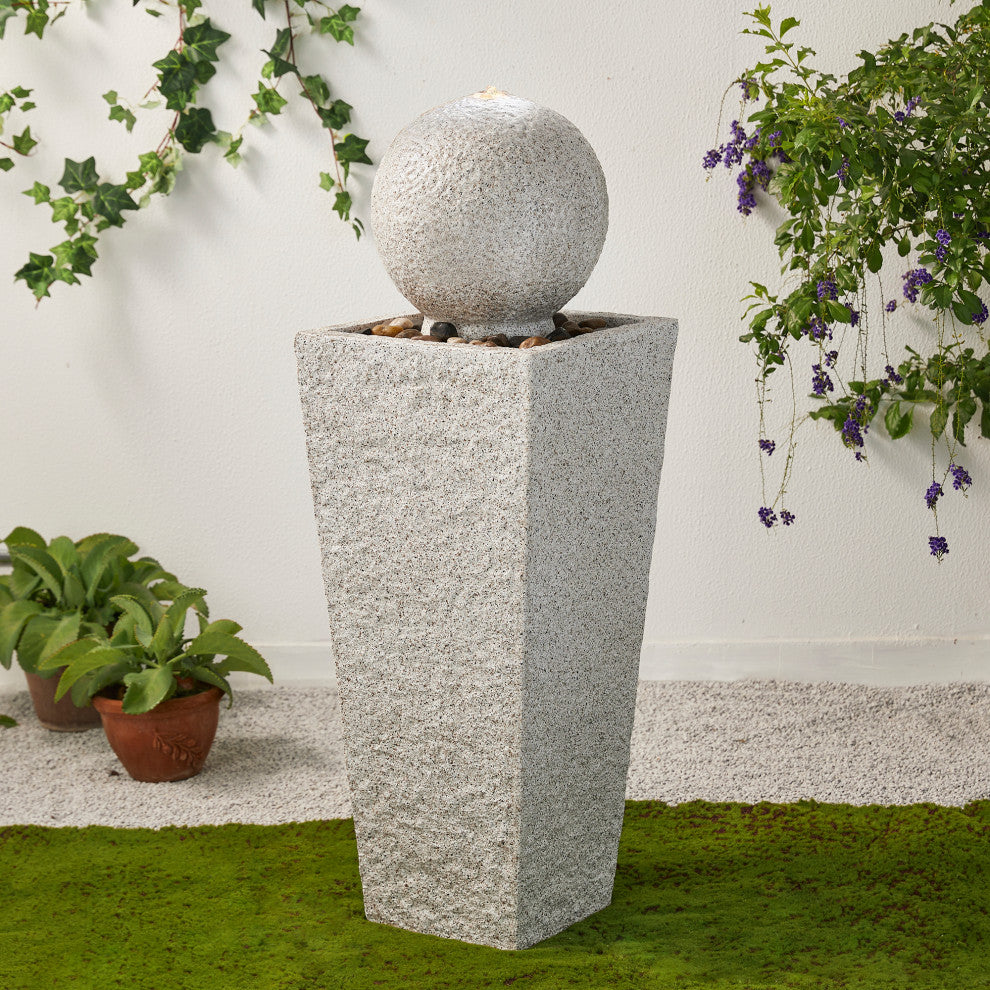 Faux Terrazzo Polyresin Outdoor Fountain