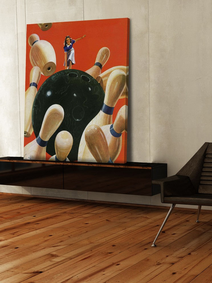 "Bowling Strike" Painting Print on Canvas by Lonie Bee