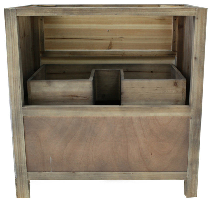 31" Rustic Solid Fir Sink Vanity, Gray, No Faucet