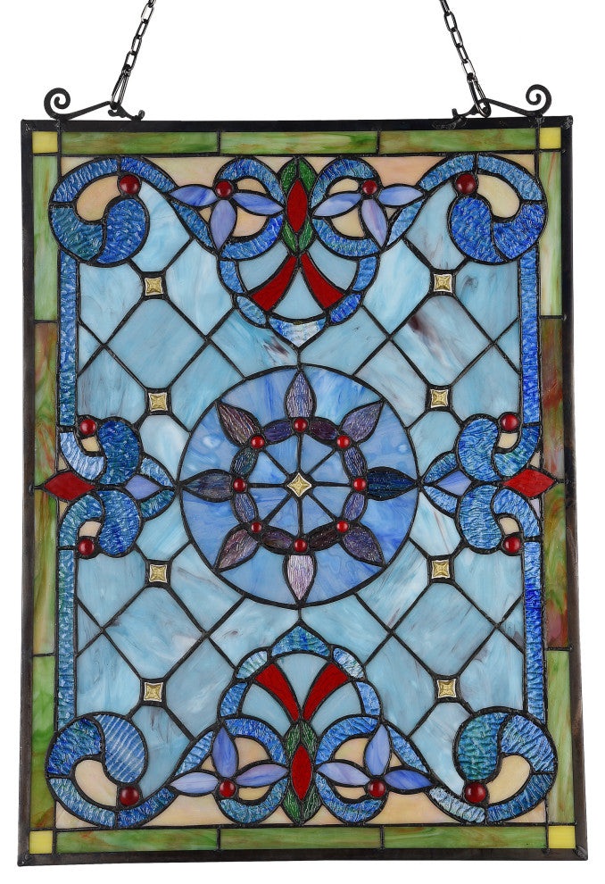 CHLOE Lighting Anelisa Tiffany Victorian Design Window Panel 18"x25"